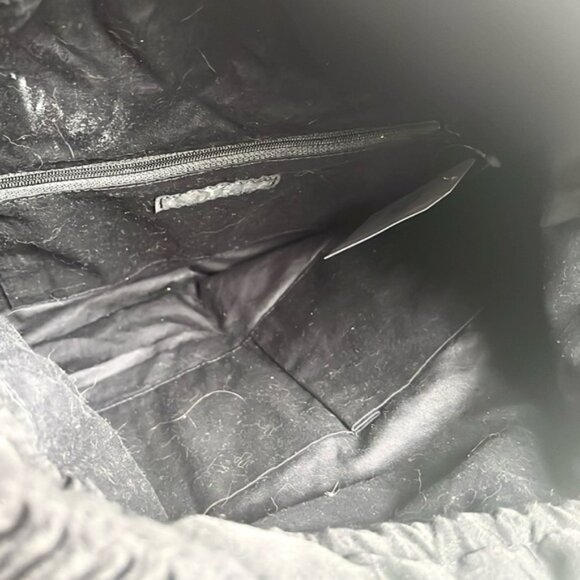 Y's Black Pleated Satin Leather-Drawstring Backpack - Picture 5 of 8